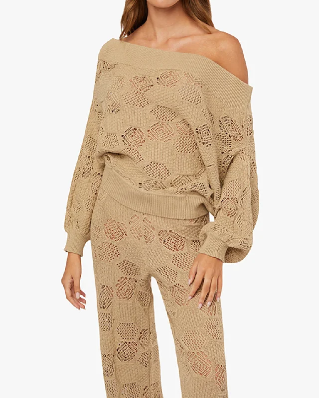 Luxurious SweatersOne Shoulder Crochet Sweater