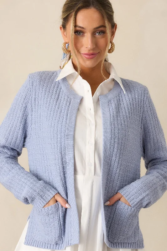 Wholesale SweatersWhich Chapter Light Blue Knit Cardigan