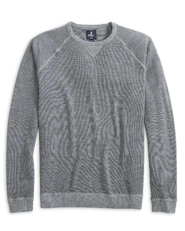 Retro Stylish Flannel SweatersJohnnie-O Merino Wool Crewneck Sweater - Light Gray