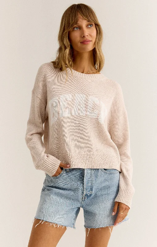 Extra-Large Knitted Crewneck SweatersSunset Beach Sweater