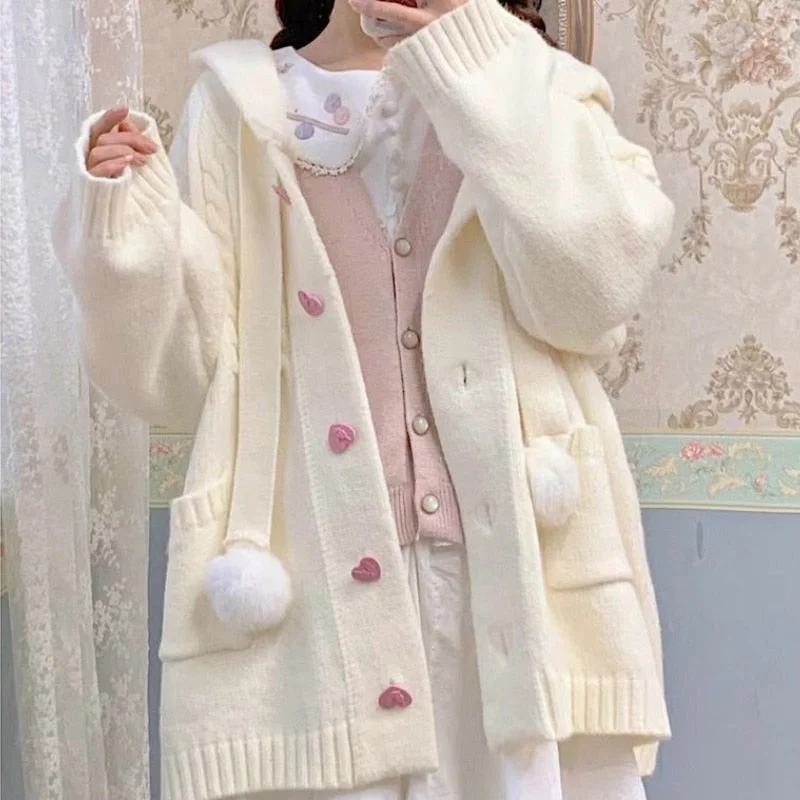 Colorful Casual SweatersCozy Kawaii Cardigan