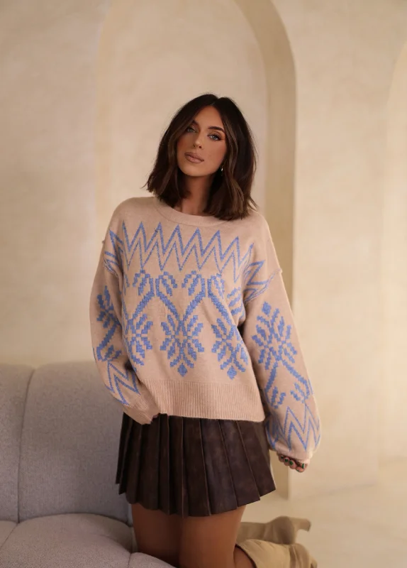 Fair Isle SweatersCream Alpine Knit Sweater