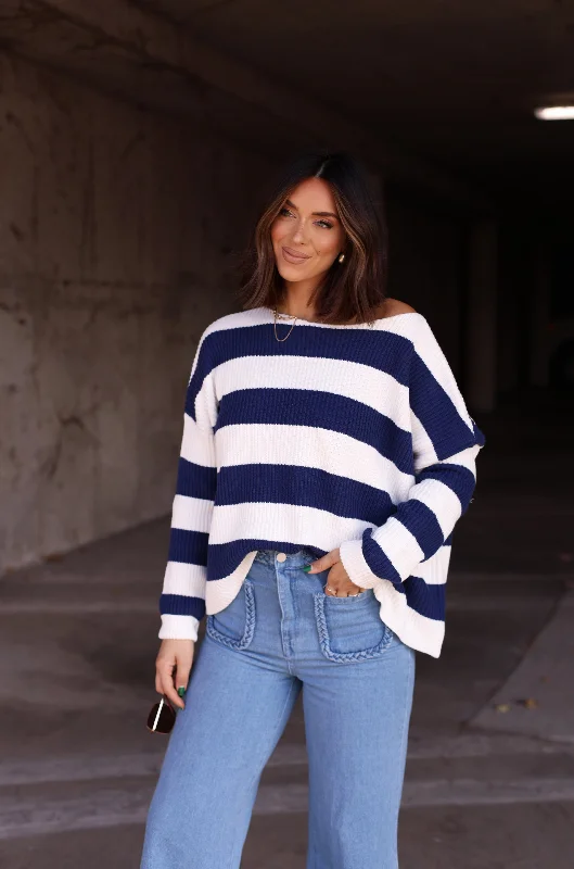 High-Quality Wool SweatersNavy Striped Sweater