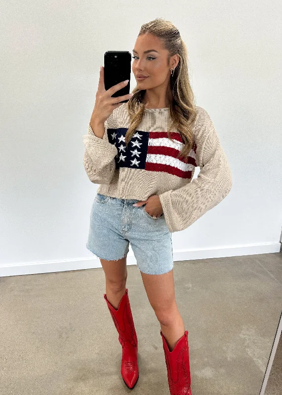 Soft SweatersRibbed Flag Sweater