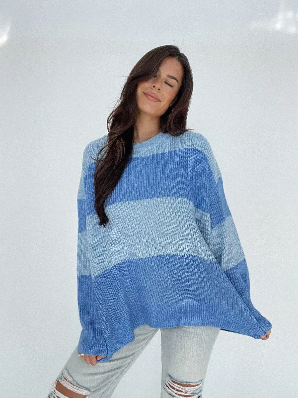 Luxurious Chunky SweatersStriped Color Block Sweater