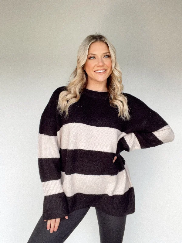 Funky SweatersOversized Striped Knit Sweater