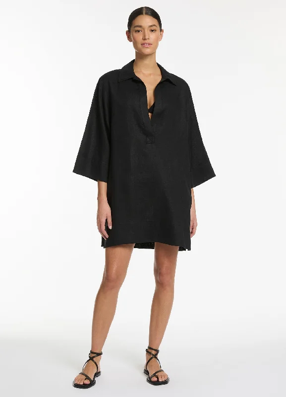 Jetset Pullover Kaftan - Black