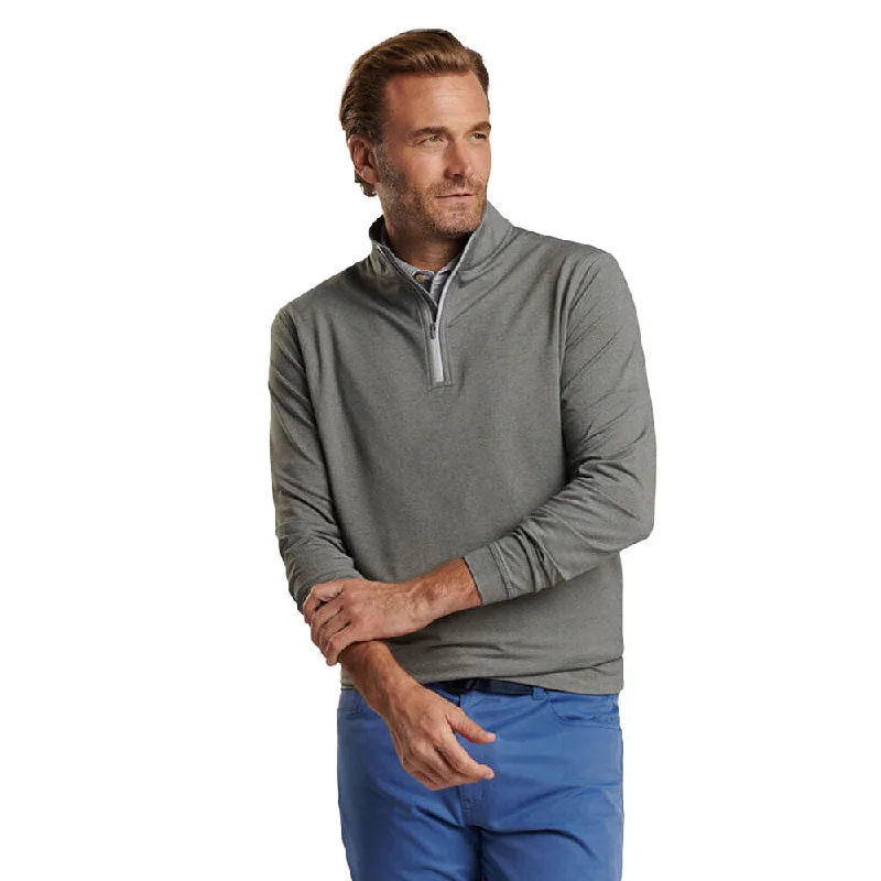 Thick Turtle-Neck Wool SweatersPeter Millar Perth Mélange Performance 1/4 Sweater - Smoke*