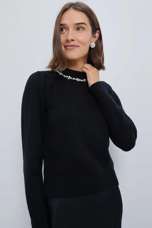 Comfortable Dressy SweatersBlack Bejeweled Lucy Sweater