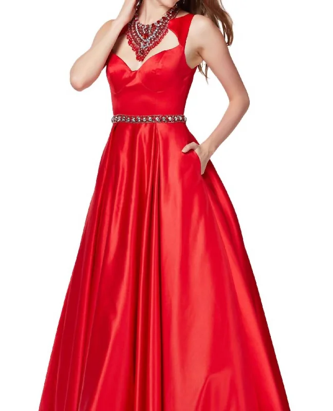 two-piece prom dressesBeaded Prom Dress In Hot Red