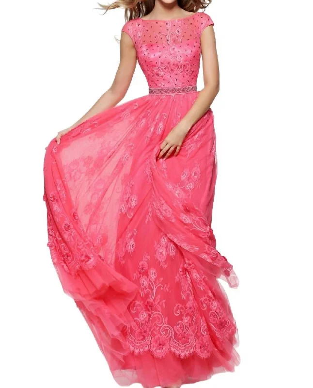 tulle prom dressesBeaded Prom Dress In Coral