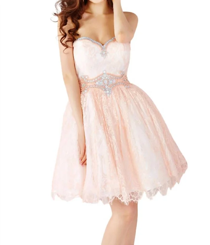 petite prom dressesShort Prom Dress In Peach