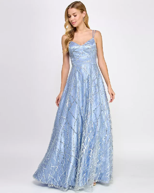 prom dress shopping tips3 - say yes to the prom periwinkle sequin embellished ball gown