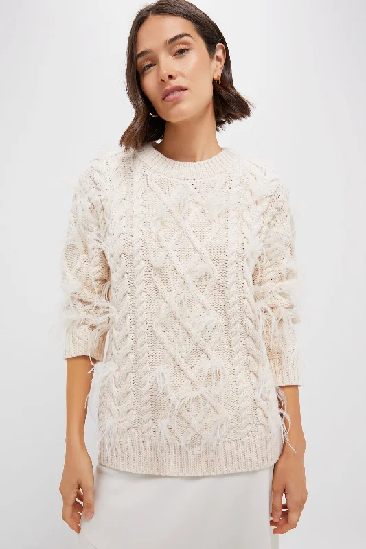 Cashmere SweatersCream Talulah Feather Sweater