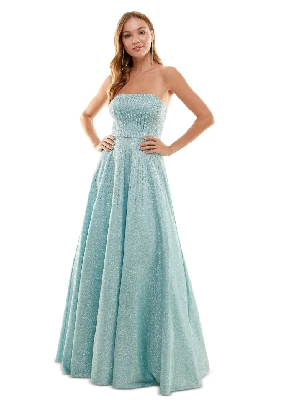 two-piece prom dresses7 - say yes to the prom light blue embellished ball gown