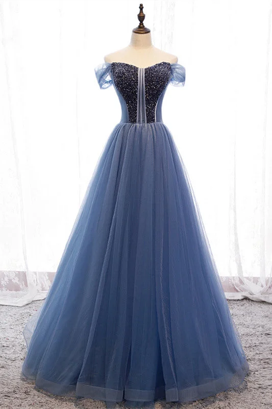 prom dresses for pear shapesPrincess Strapless Beaded Tulle Prom Dress