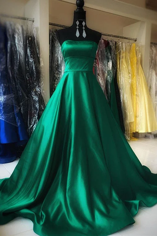 bespoke prom dressesSimple Green Long Prom Dress