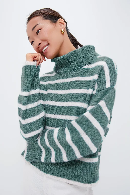 Stylish Trendy Pullover SweatersPalm Green Josephine Stripe Sweater