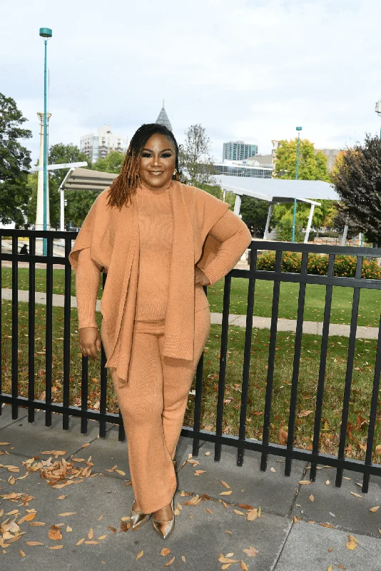 Chunky SweatersEbony Knit Sweater set (Caramel)