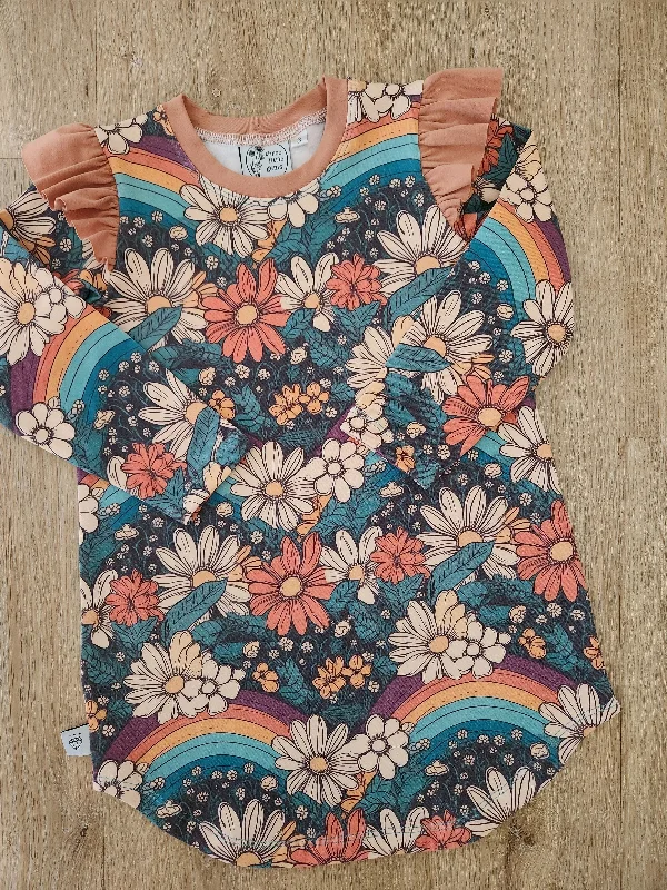 Rainbow Floral Tunic-Made to order