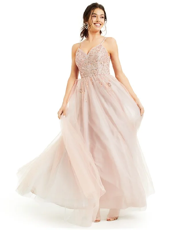 prom dresses with lace appliquéssay yes to the prom golden blush tulle ballgown