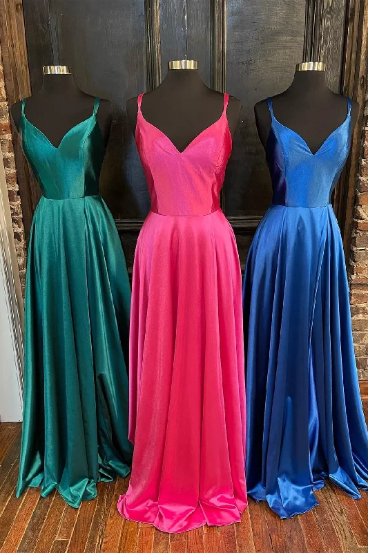 glamorous prom dressesSimply A-line Green Long Prom Dress with Pockets