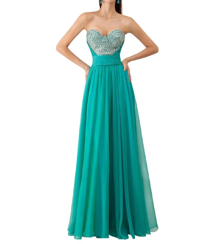 affordable prom dressesBeaded Prom Dress In Teal