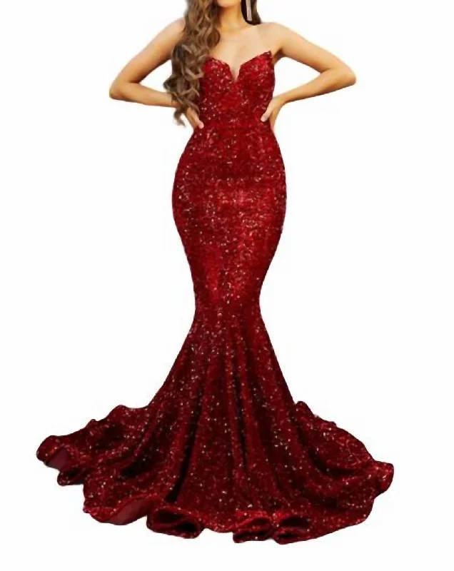 budget-friendly prom dressesMermaid Prom Dress In Red