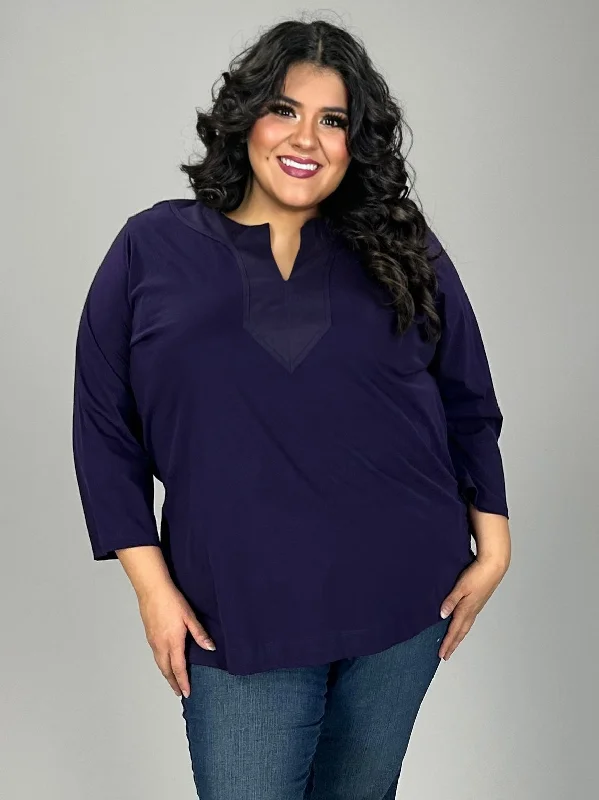 SALE!! SQ-A M-109  {Ralph Lauren} Plum Wine Tunic Retail $59.50 PLUS SIZE 3X