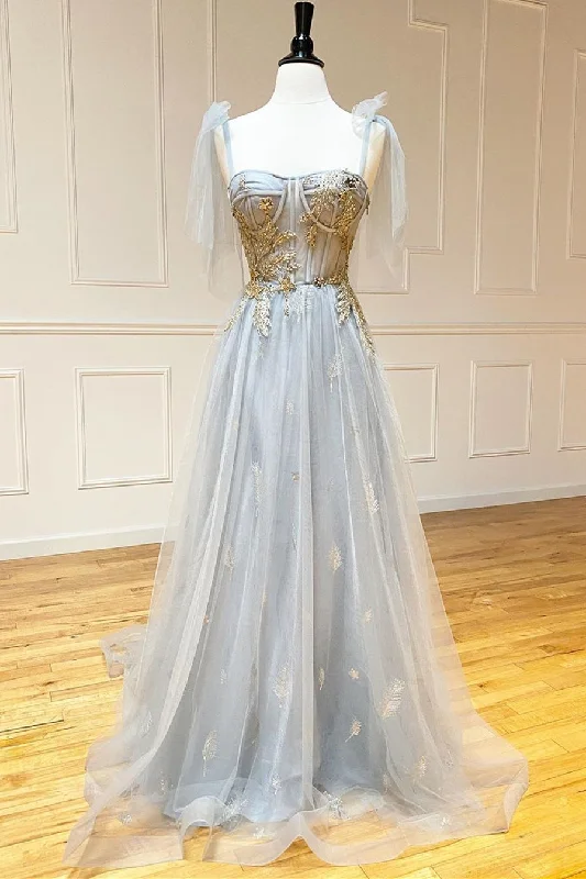 prom dresses with trainsGorgeous Sweetheart Grey Long Prom Dress with Lace-up back