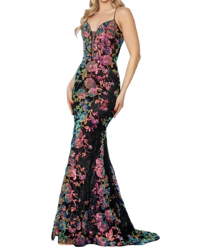 sequined prom dressesProm Dress In Multi