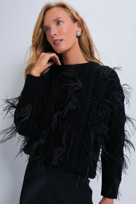 Affordable SweatersBlack Talulah Feather Sweater