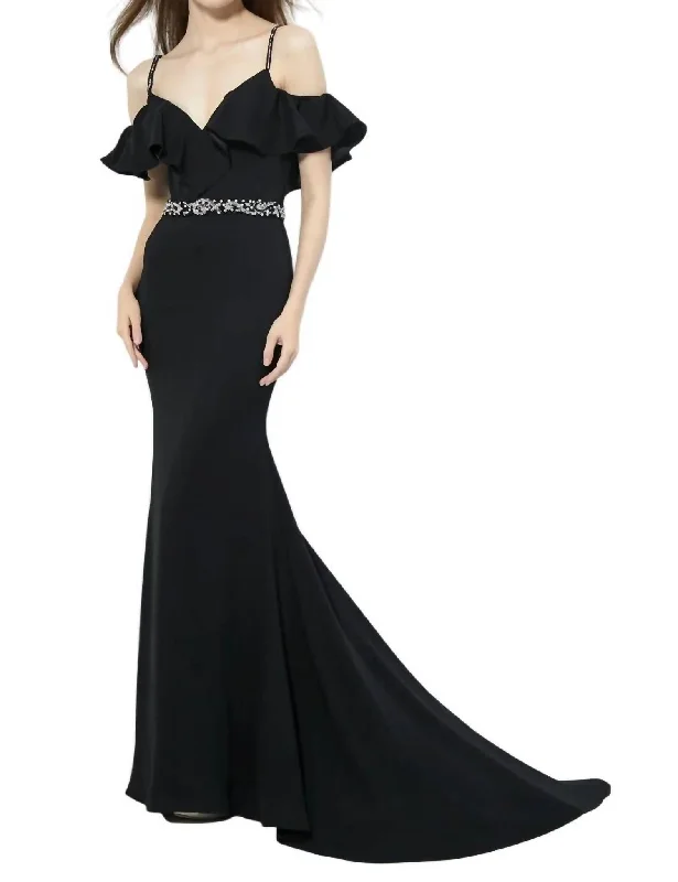 glamorous prom dressesMermaid Prom Dress In Black