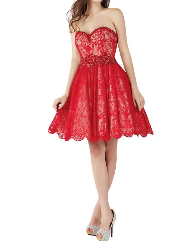 prom dresses for winterShort Prom Dress In Hot Red