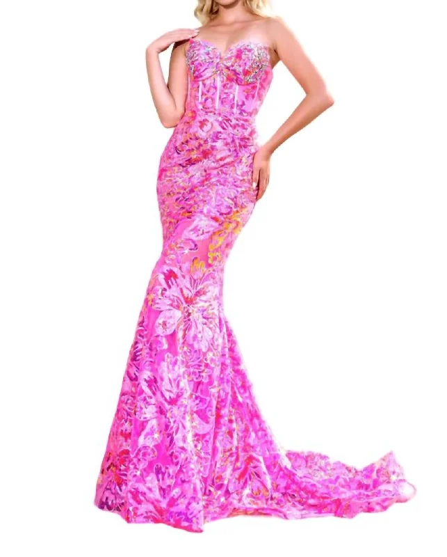 luxury prom dressesMermaid Sweetheart Prom Dress In Pink Mulit