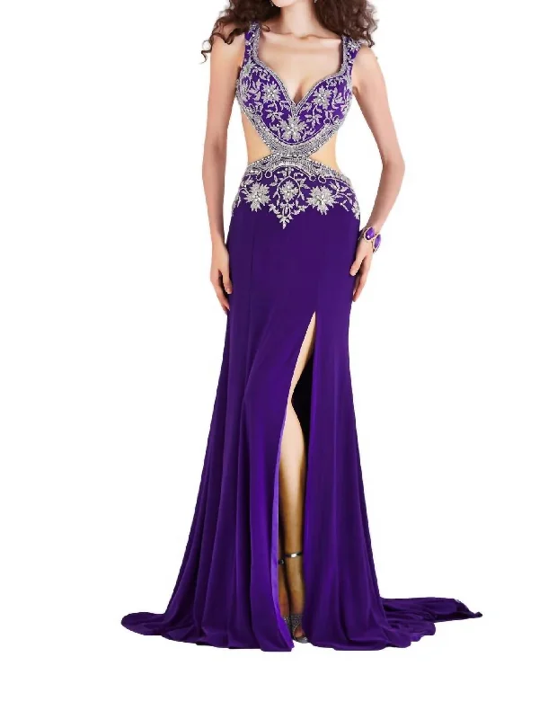 lace-up prom dressesSparkling Prom Dress In Majestic Purple