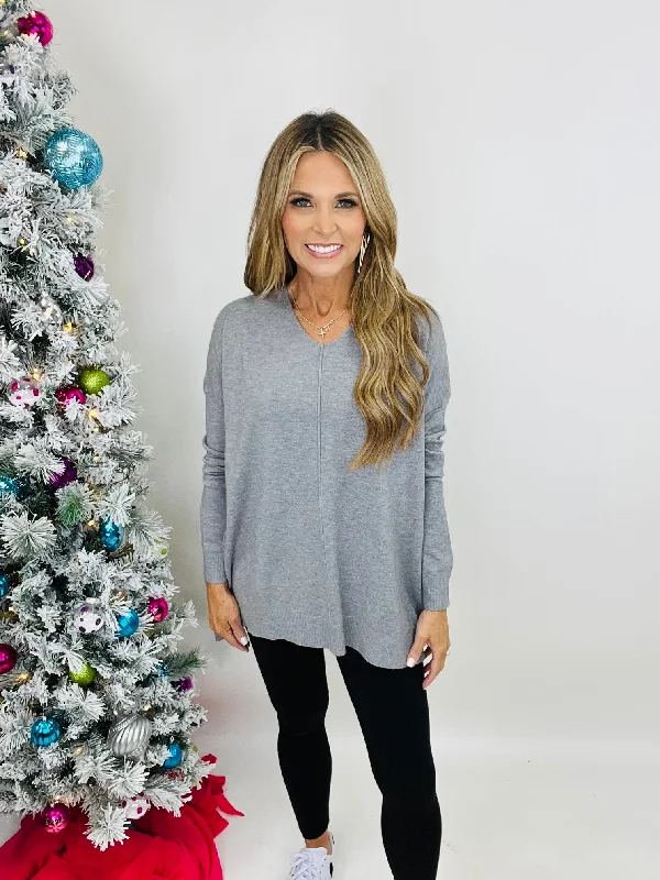 A DAY OFF TUNIC--HEATHER GRAY