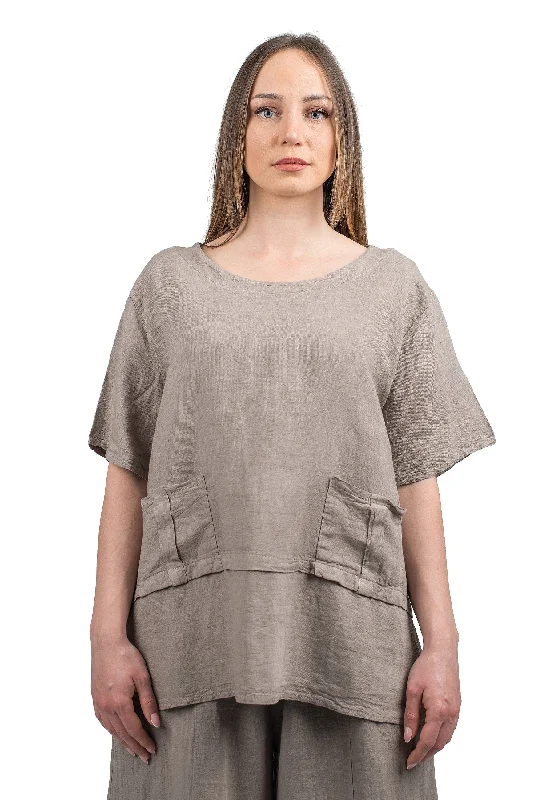 Tunic with pockets 100% linen