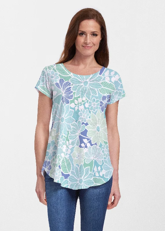 Hawaii Isles (13609) ~ Short Sleeve Scoop Neck Flowy Tunic