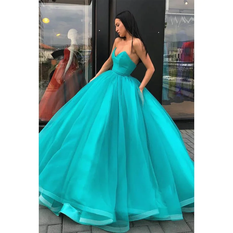 prom dress alterationsBall Gown Strapless Long Prom Dress with Pockets Formal Evening Gowns