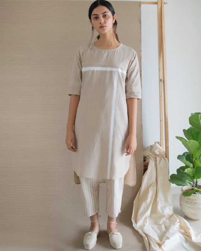 Beige Hand Block Tunic