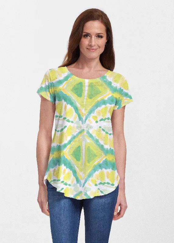 Limeade (17272) ~ Short Sleeve Scoop Neck Flowy Tunic