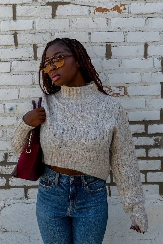 Embellished SweatersLENA CROPPED SWEATER