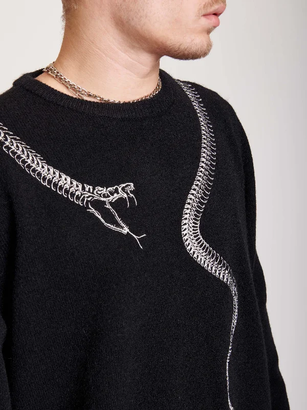 Discounted SweatersEmbroidered Snake Sweater