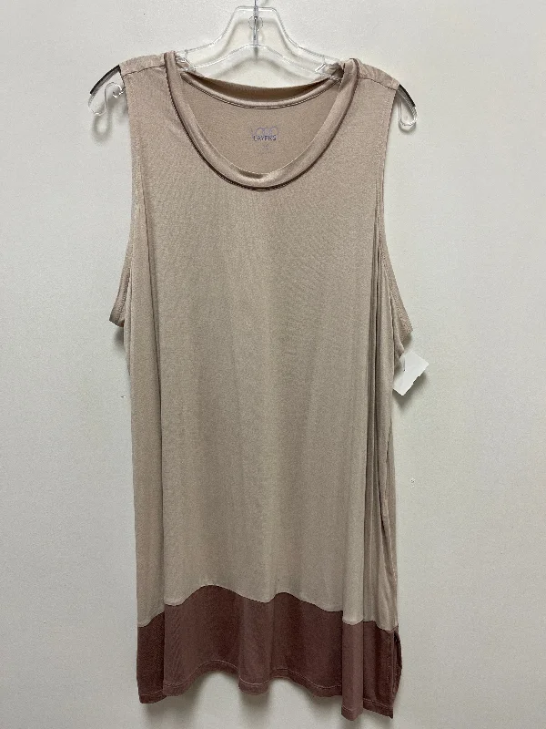 Tan Tunic Sleeveless Logo, Size 2x