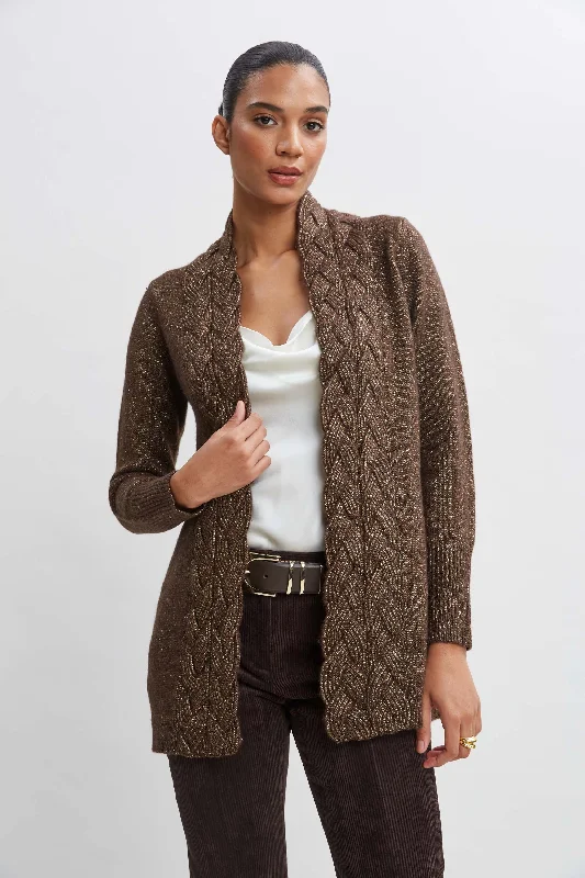 Soft SweatersMetallic Cable Cardigan