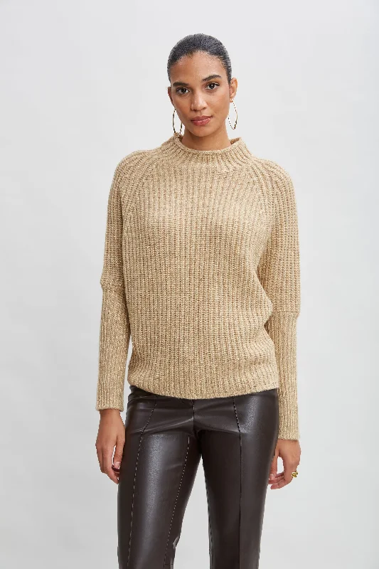 Luxurious SweatersMetallic Mock Neck Sweater