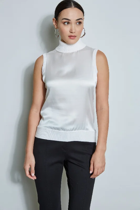 Cashmere SweatersSleeveless Satin Front Sweater