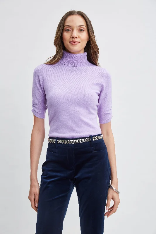 Quick-Dry Soft Knitted SweatersShort Sleeve Cashmere Wool Sweater