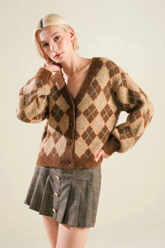 Flannel Knitted Crewneck SweatersCHAMPAGNE COAST SWEATER CARDIGAN